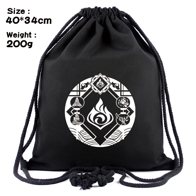 Genshin Impact Anime Coloring Book Drawstring Backpack 40X34cm 200g