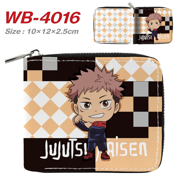 Jujutsu Kaisen Anime Full Color Short All Inclusive Zipper Wallet 10x12x2.5cm