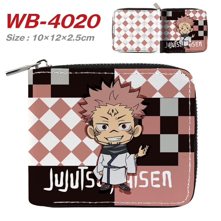 Jujutsu Kaisen Anime Full Color Short All Inclusive Zipper Wallet 10x12x2.5cm WB-4020A