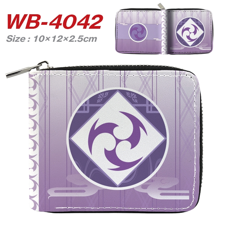 Genshin Impact Anime Full Color Short All Inclusive Zipper Wallet 10x12x2.5cm WB-4042A