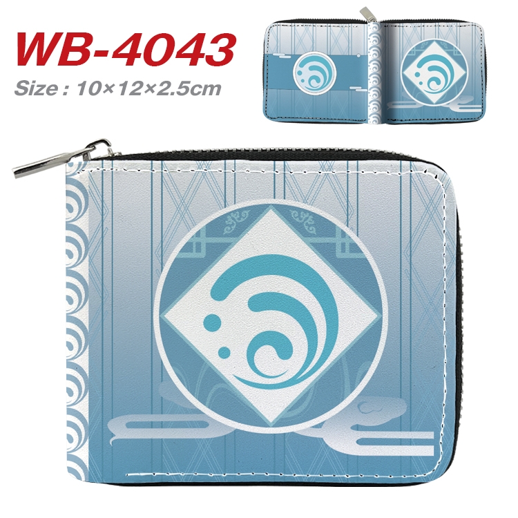 Genshin Impact Anime Full Color Short All Inclusive Zipper Wallet 10x12x2.5cm WB-4043A