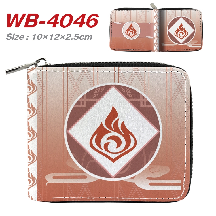 Genshin Impact Anime Full Color Short All Inclusive Zipper Wallet 10x12x2.5cm WB-4046A