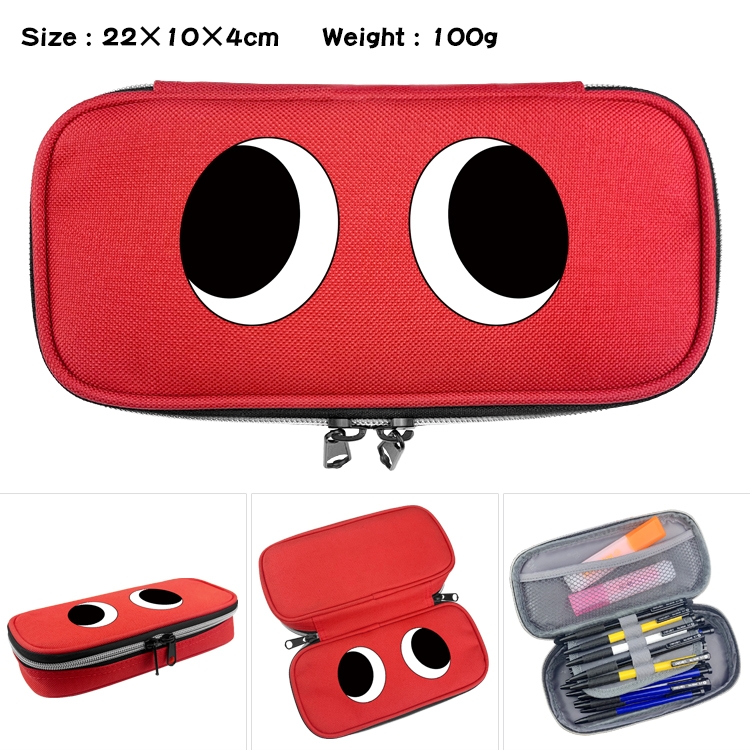 Rainbow friends Anime Waterproof canvas zipper clamshell pencil case pencil case 22x10x4cm