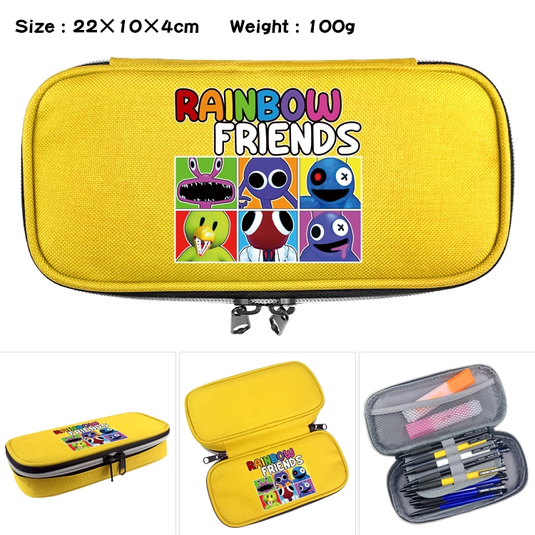 Rainbow friends Anime Waterproof canvas zipper clamshell pencil case pencil case 22x10x4cm