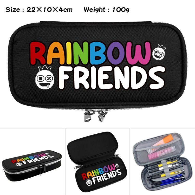 Rainbow friends Anime Waterproof canvas zipper clamshell pencil case pencil case 22x10x4cm