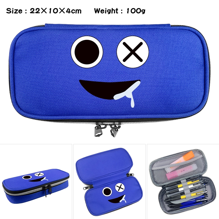 Rainbow friends Anime Waterproof canvas zipper clamshell pencil case pencil case 22x10x4cm