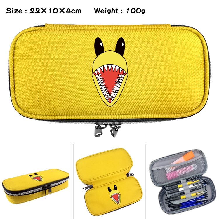 Rainbow friends Anime Waterproof canvas zipper clamshell pencil case pencil case 22x10x4cm