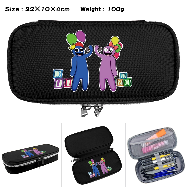 Rainbow friends Anime Waterproof canvas zipper clamshell pencil case pencil case 22x10x4cm