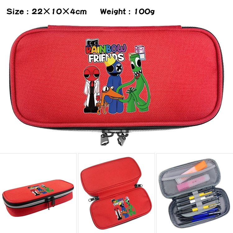 Rainbow friends Anime Waterproof canvas zipper clamshell pencil case pencil case 22x10x4cm