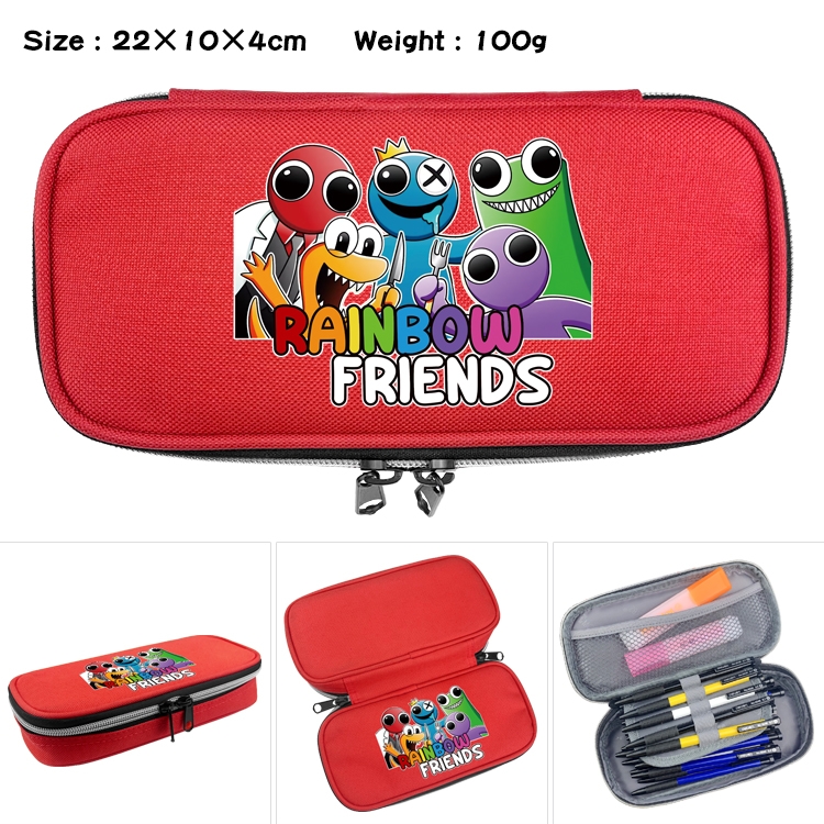 Rainbow friends Anime Waterproof canvas zipper clamshell pencil case pencil case 22x10x4cm