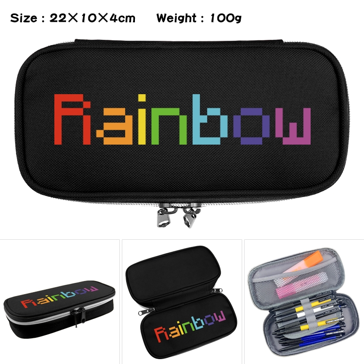 Rainbow friends Anime Waterproof canvas zipper clamshell pencil case pencil case 22x10x4cm