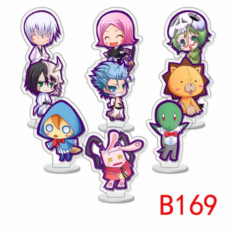 Bleach Anime transparent acrylic Standing Plates Keychain 6cm a set of 9 B169