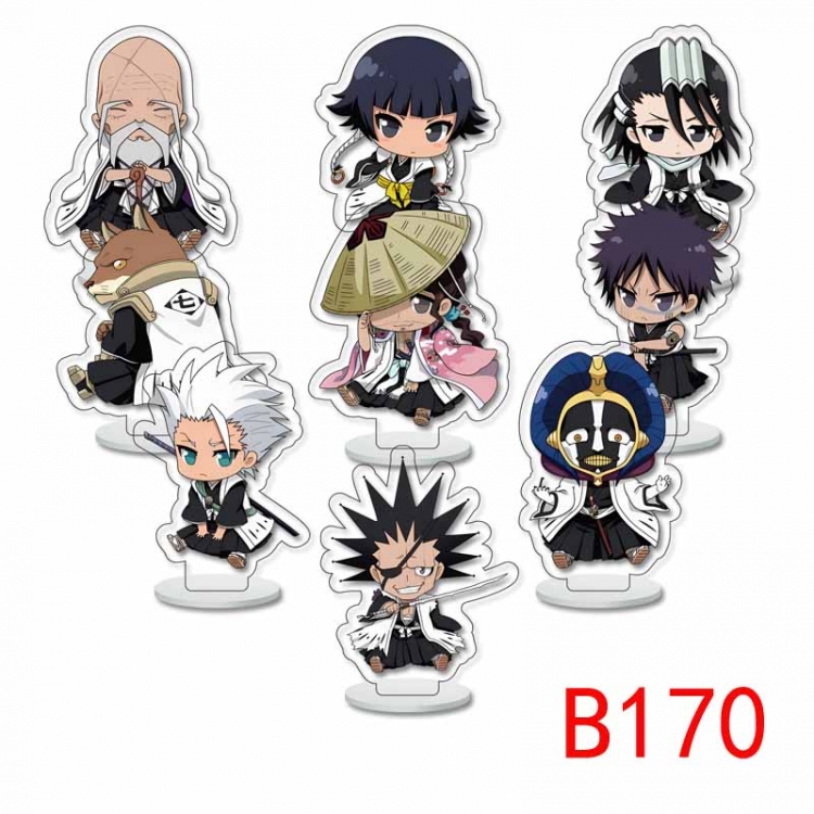 Bleach Anime transparent acrylic Standing Plates Keychain 6cm a set of 9 B170