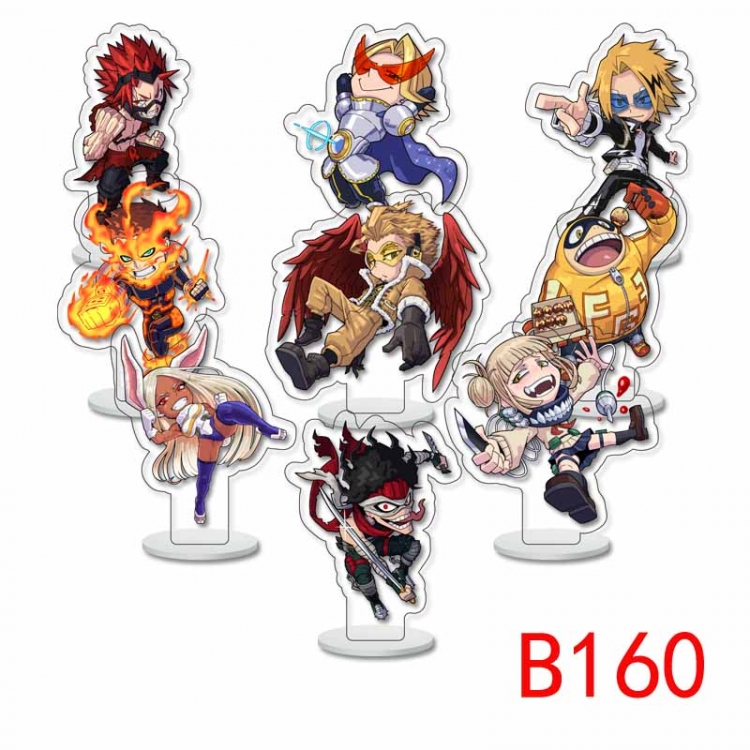 My Hero Academia Anime transparent acrylic Standing Plates Keychain 6cm a set of 9 B160