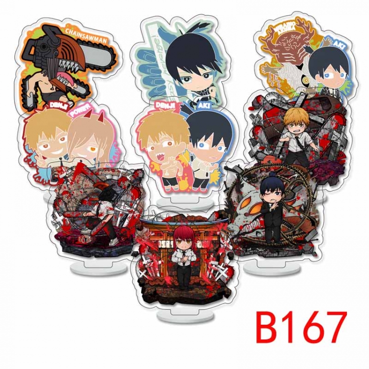 Chainsaw man Anime transparent acrylic Standing Plates Keychain 6cm a set of 9 B167