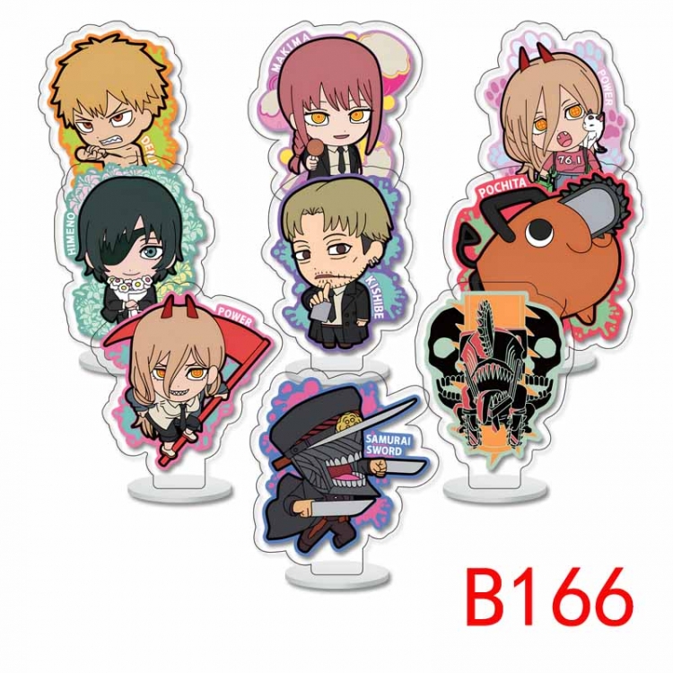 Chainsaw man Anime transparent acrylic Standing Plates Keychain 6cm a set of 9 B166