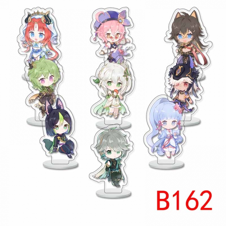 Genshin Impact Anime transparent acrylic Standing Plates Keychain 6cm a set of 9 B162