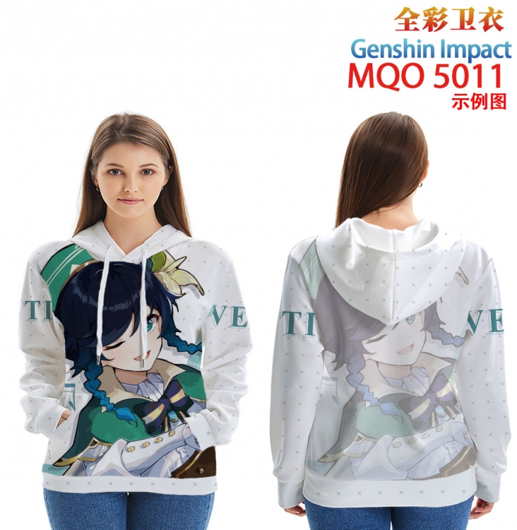 Genshin Impact Long Sleeve Hooded Full Color Patch Pocket Sweatshirt from XXS to 4XL MQO-5011