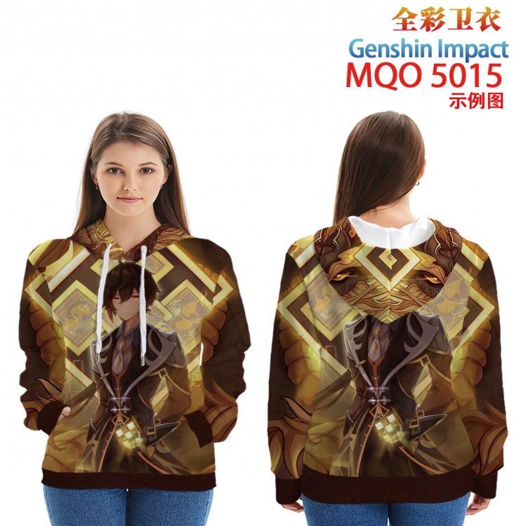 Genshin Impact Long Sleeve Hooded Full Color Patch Pocket Sweatshirt from XXS to 4XL MQO-5015