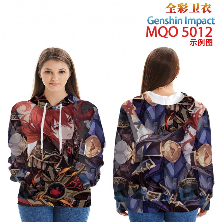 Genshin Impact Long Sleeve Hooded Full Color Patch Pocket Sweatshirt from XXS to 4XL MQO-5012