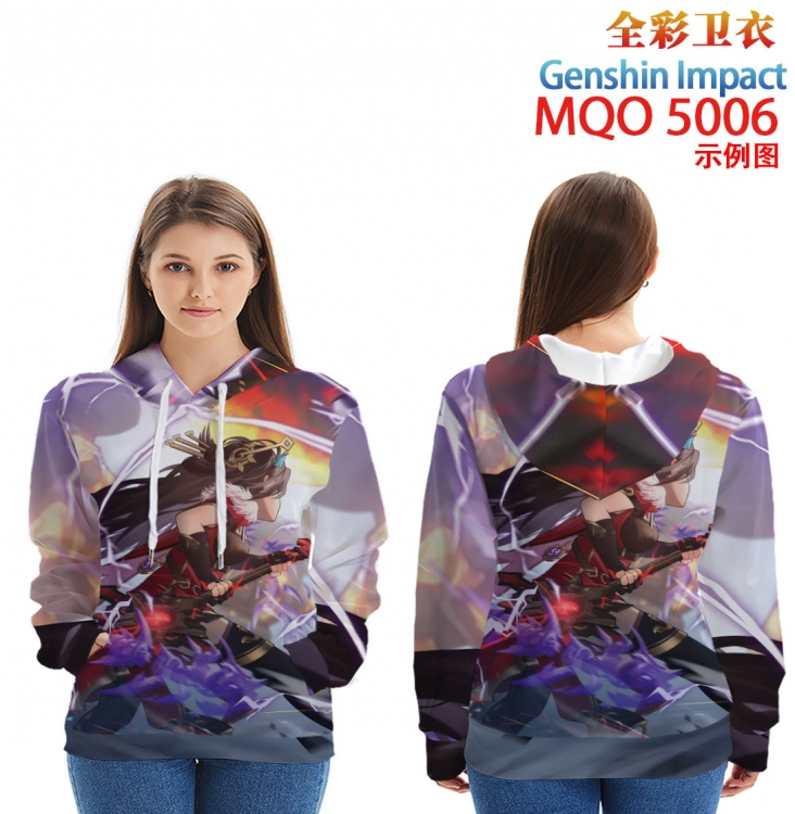 Genshin Impact Long Sleeve Hooded Full Color Patch Pocket Sweatshirt from XXS to 4XL MQO-5006