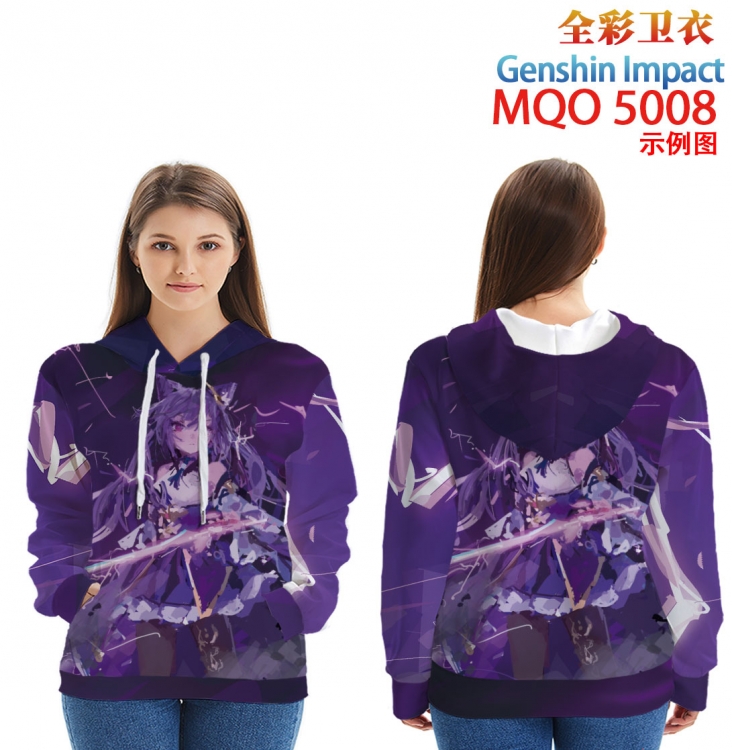 Genshin Impact Long Sleeve Hooded Full Color Patch Pocket Sweatshirt from XXS to 4XL MQO-5008