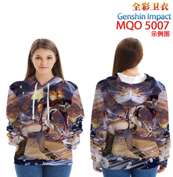 Genshin Impact Long Sleeve Hooded Full Color Patch Pocket Sweatshirt from XXS to 4XL MQO-5007