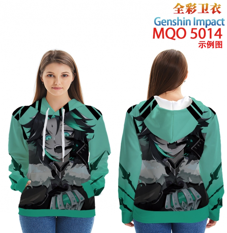 Genshin Impact Long Sleeve Hooded Full Color Patch Pocket Sweatshirt from XXS to 4XL  MQO-5014