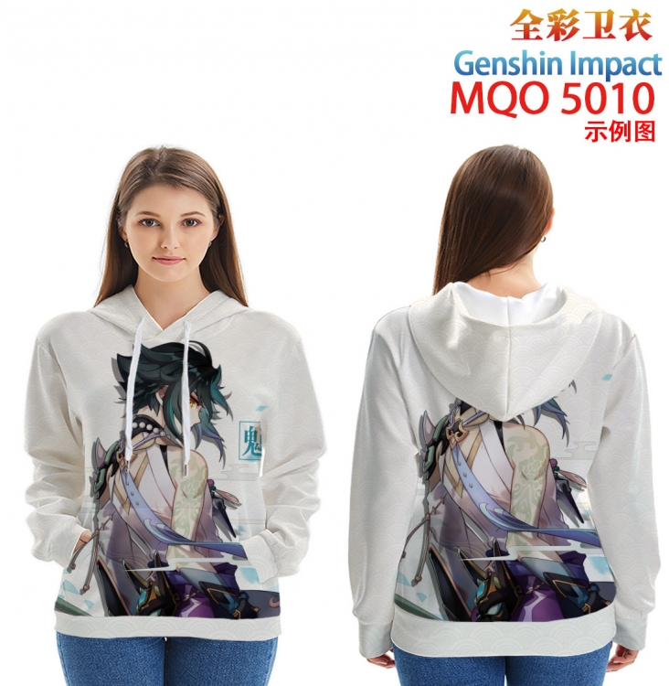 Genshin Impact Long Sleeve Hooded Full Color Patch Pocket Sweatshirt from XXS to 4XL MQO-5010