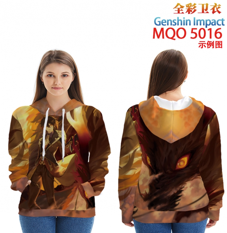 Genshin Impact Long Sleeve Hooded Full Color Patch Pocket Sweatshirt from XXS to 4XL  MQO-5016