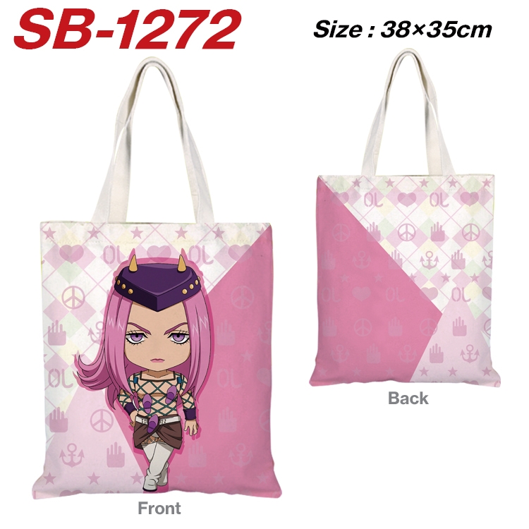 JoJos Bizarre Adventure Anime Canvas Handheld Shoulder Bag Handbag Shopping Bag 38X35CM  SB-1272