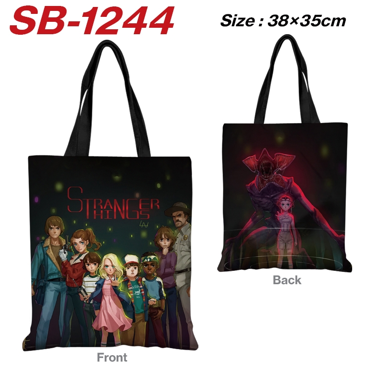 Stranger Things Anime Canvas Handheld Shoulder Bag Handbag Shopping Bag 38X35CM  SB-1244