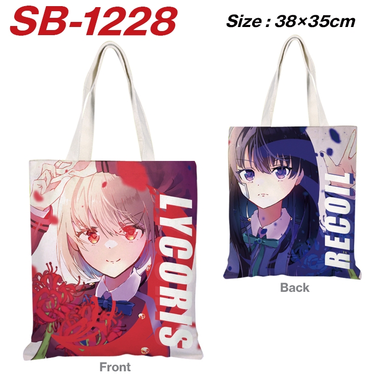 Lycoris Recoil Anime Canvas Handheld Shoulder Bag Handbag Shopping Bag 38X35CM SB-1228