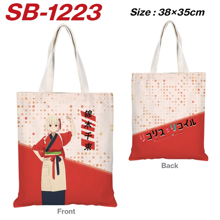 Lycoris Recoil Anime Canvas Handheld Shoulder Bag Handbag Shopping Bag 38X35CM SB-1223