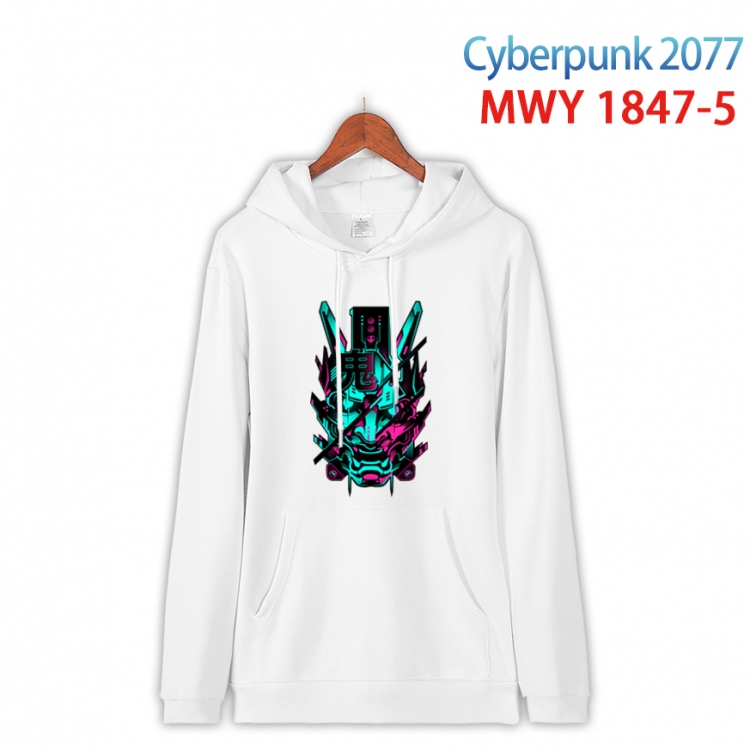 Cyberpunk  Long sleeve hooded patch pocket cotton sweatshirt from 2XS to 4XL  MWY-1847-5