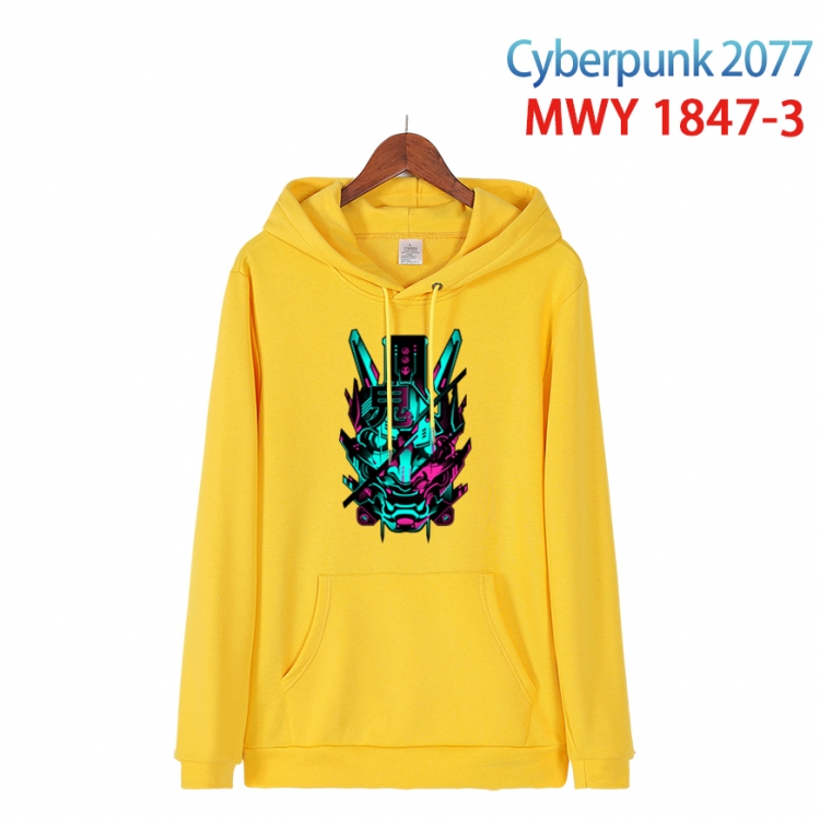 Cyberpunk  Long sleeve hooded patch pocket cotton sweatshirt from 2XS to 4XL  MWY-1847-3