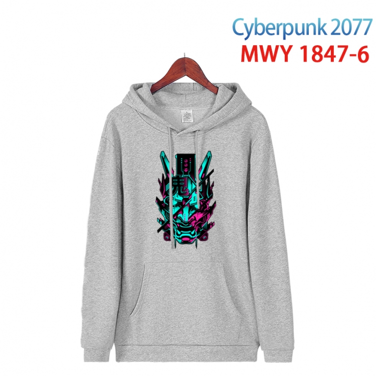 Cyberpunk  Long sleeve hooded patch pocket cotton sweatshirt from 2XS to 4XL  MWY-1847-6