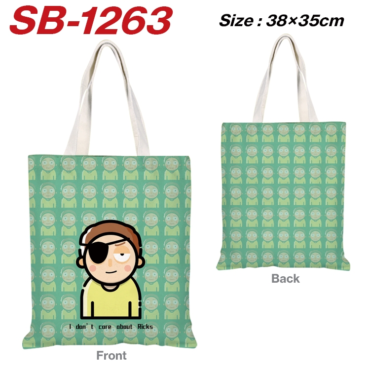 Rick and Morty Anime Canvas Handheld Shoulder Bag Handbag Shopping Bag 38X35CM SB-1263