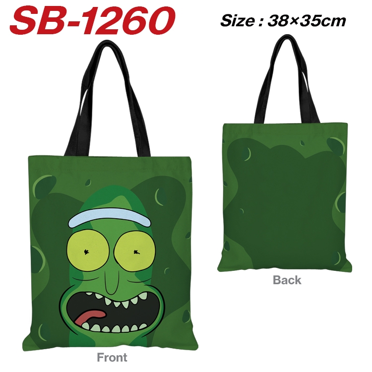 Rick and Morty Anime Canvas Handheld Shoulder Bag Handbag Shopping Bag 38X35CM SB-1260
