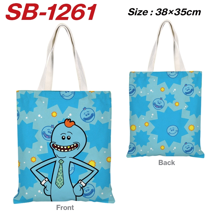 Rick and Morty Anime Canvas Handheld Shoulder Bag Handbag Shopping Bag 38X35CM SB-1261