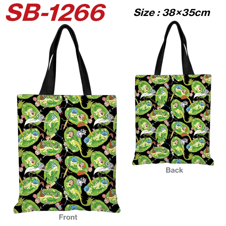 Rick and Morty Anime Canvas Handheld Shoulder Bag Handbag Shopping Bag 38X35CM  SB-1266