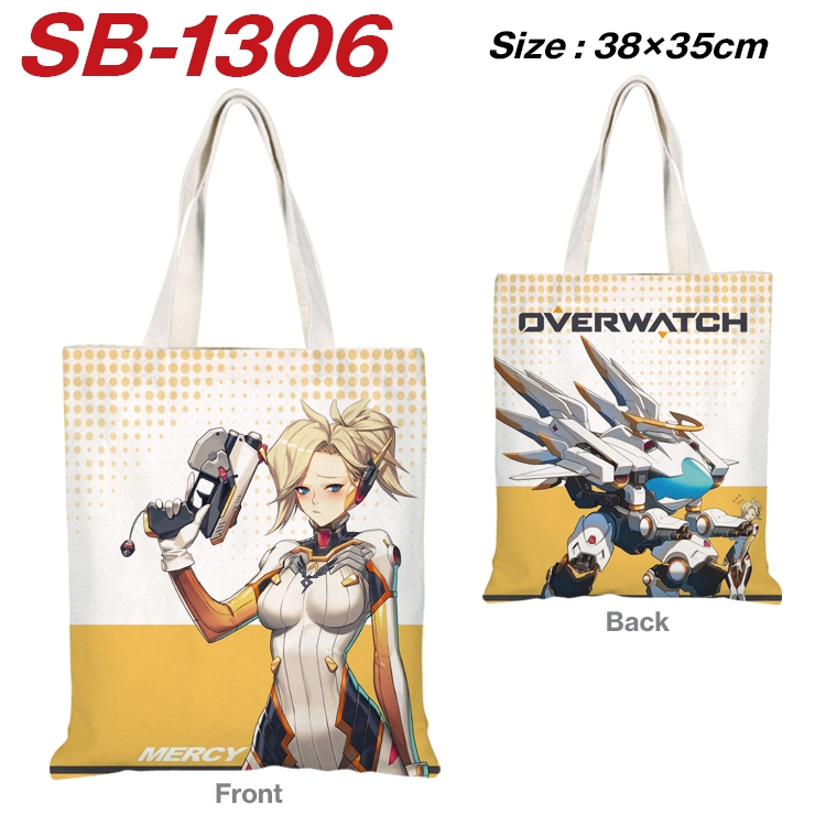 Overwatch Anime Canvas Handheld Shoulder Bag Handbag Shopping Bag 38X35CM  SB-1306