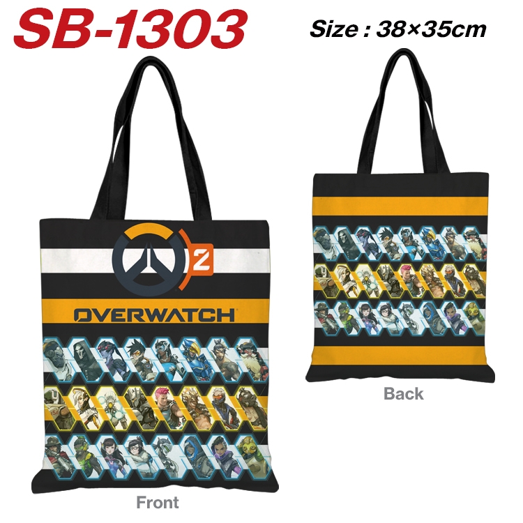 Overwatch Anime Canvas Handheld Shoulder Bag Handbag Shopping Bag 38X35CM SB-1303