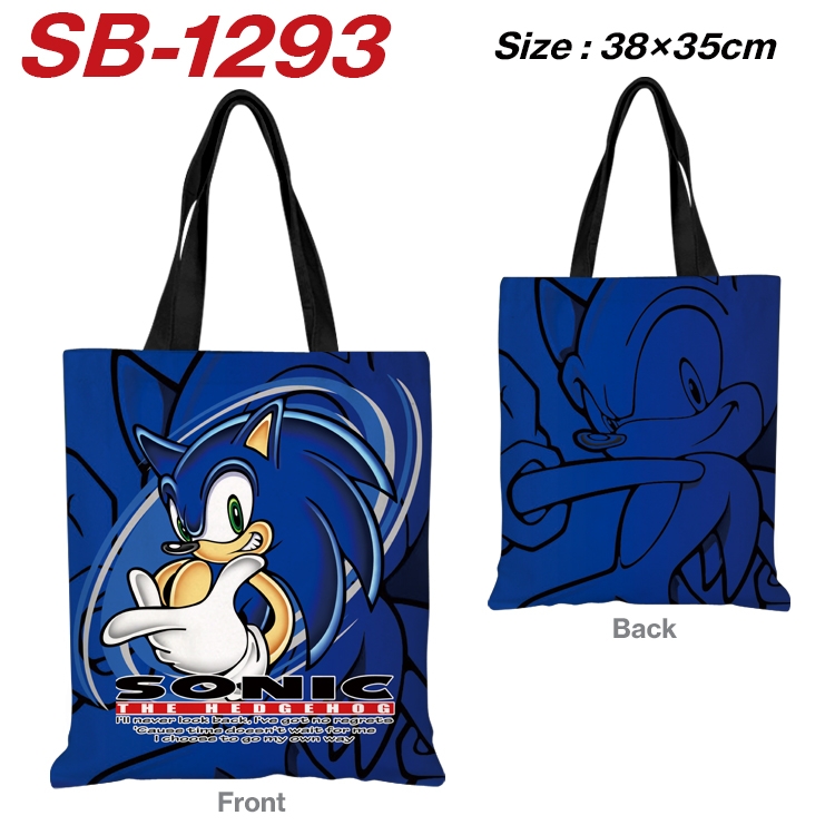 Sonic The Hedgehog Anime Canvas Handheld Shoulder Bag Handbag Shopping Bag 38X35CM SB-1293