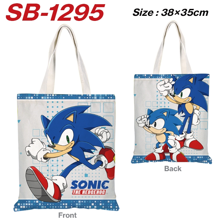 Sonic The Hedgehog Anime Canvas Handheld Shoulder Bag Handbag Shopping Bag 38X35CM SB-1295