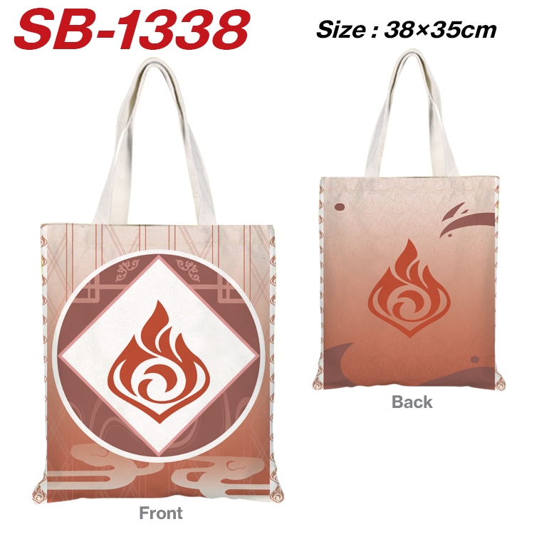 Genshin Impact Anime Canvas Handheld Shoulder Bag Handbag Shopping Bag 38X35CM  SB-1338