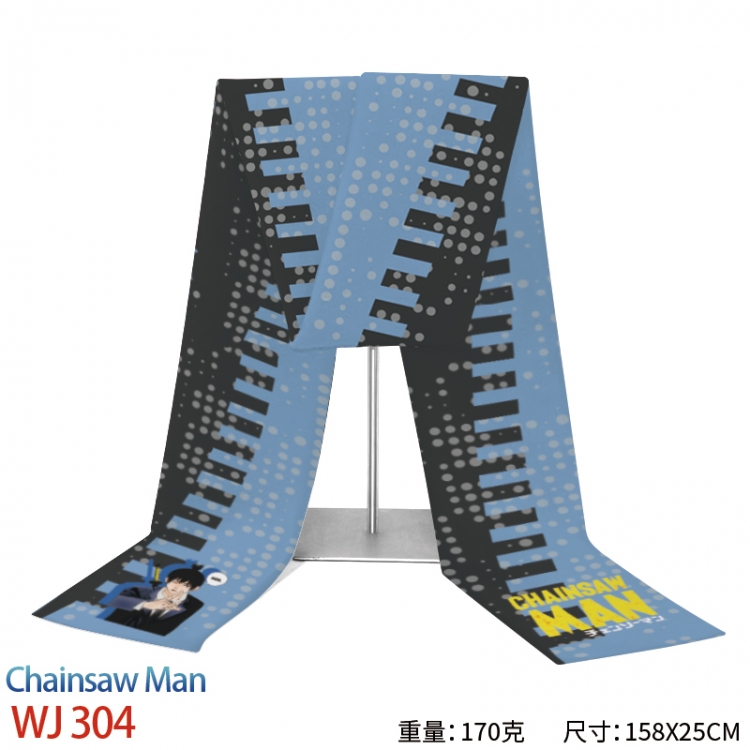 Chainsaw man Anime full-color flannelette scarf 158x25cm WJ-304