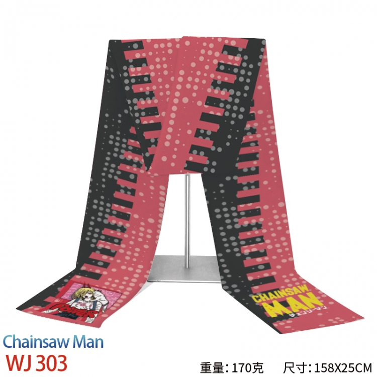 Chainsaw man Anime full-color flannelette scarf 158x25cm WJ-303