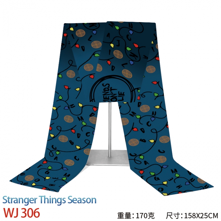 Stranger Things Anime full-color flannelette scarf 158x25cm  WJ-306