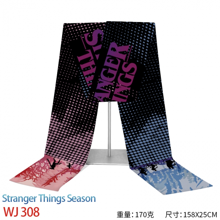 Stranger Things Anime full-color flannelette scarf 158x25cm WJ-308